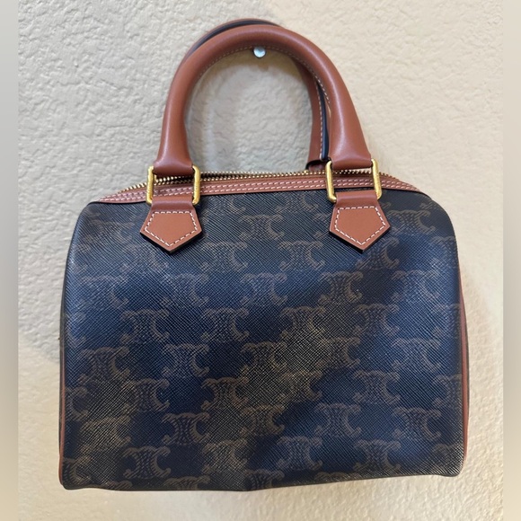 Celine Small Boston Bag in Triomphe Canvas - Picture 1 of 13